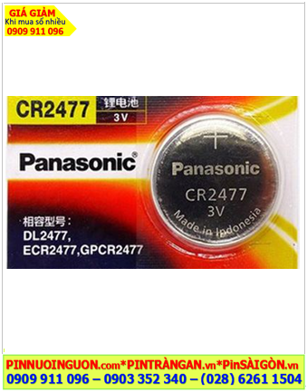 Pin CR247 Pin Panasonic CR2477; Pin 3v lithium Panasonic CR2477 _Made in Indonesia _1viên